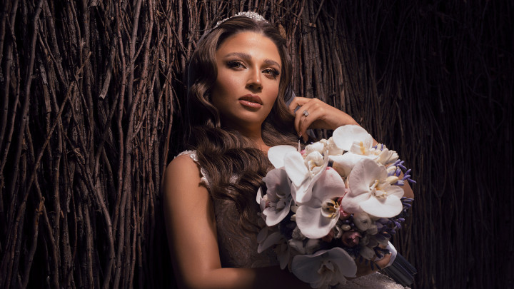 Dr Saeed Arab capturing a luxury destination wedding portrait in a premium Kuwait hotel.