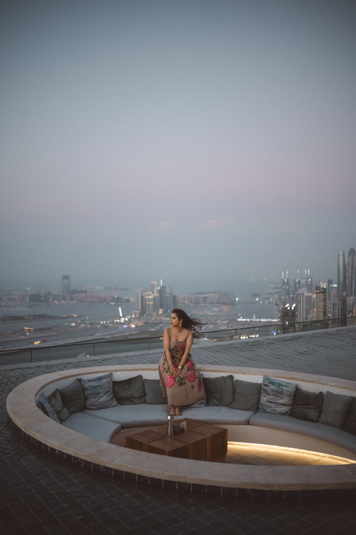 dubai beach wedding photographer sunset couple portrait