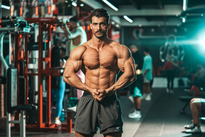 Athlete training in a luxury gym during a sports photography session in Dubai.