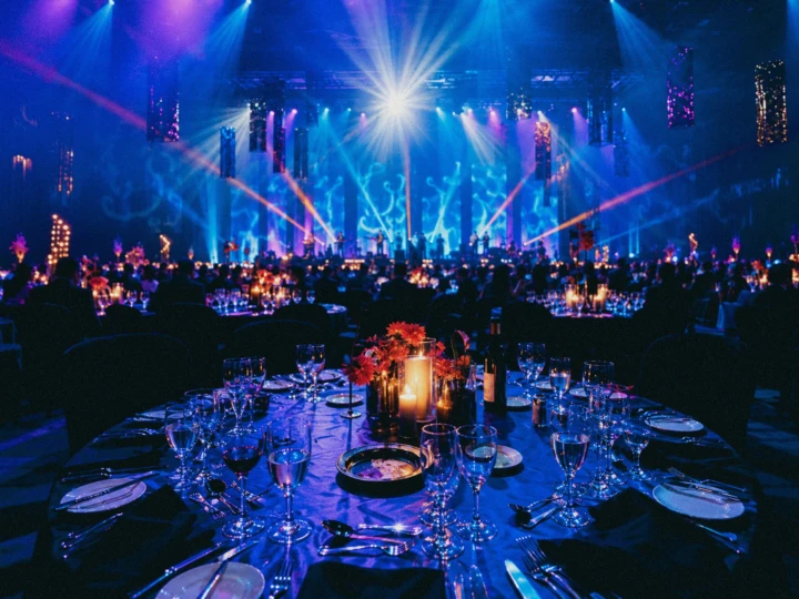 Event photography and videography in Dubai covering large-scale gala dinners, stage productions, audiences and corporate event atmosphere.